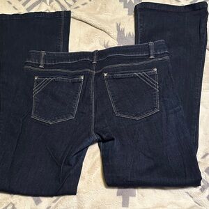 A21.  White House Black Market women’s Dark Blue Flare Jeans size 8